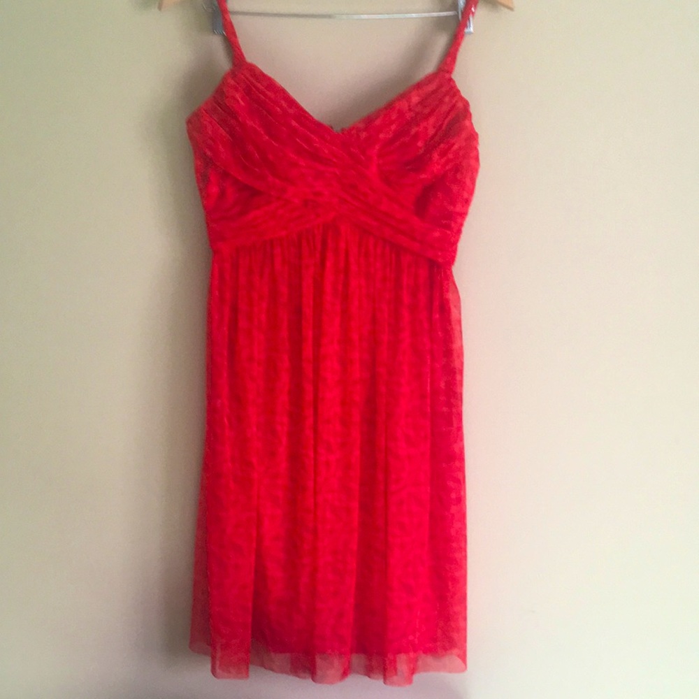🔥London Times Red Roses Tulle Dress